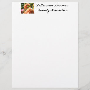 Papelaria de Newsletter de Verão Nome da Família F