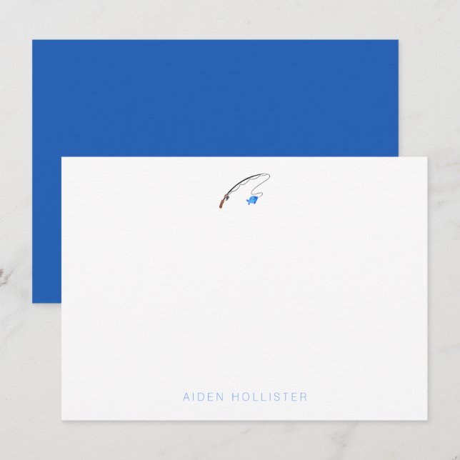 Papelaria De Pesca - Cartões De Nota De Peixe Pers (Frente/Verso)