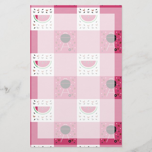 Papelaria de Picnic de Verão (Frente)