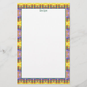 Papelaria de Receitas em Azul Turquesa