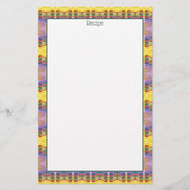 Papelaria de Receitas em Azul Turquesa (Frente)