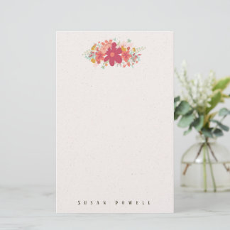 Papelaria de Splash de Flor Rosa Quente Feliz