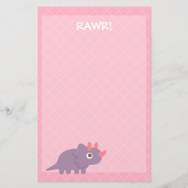 Papelaria de triceratops dinossauro roxo Fofo (Frente)