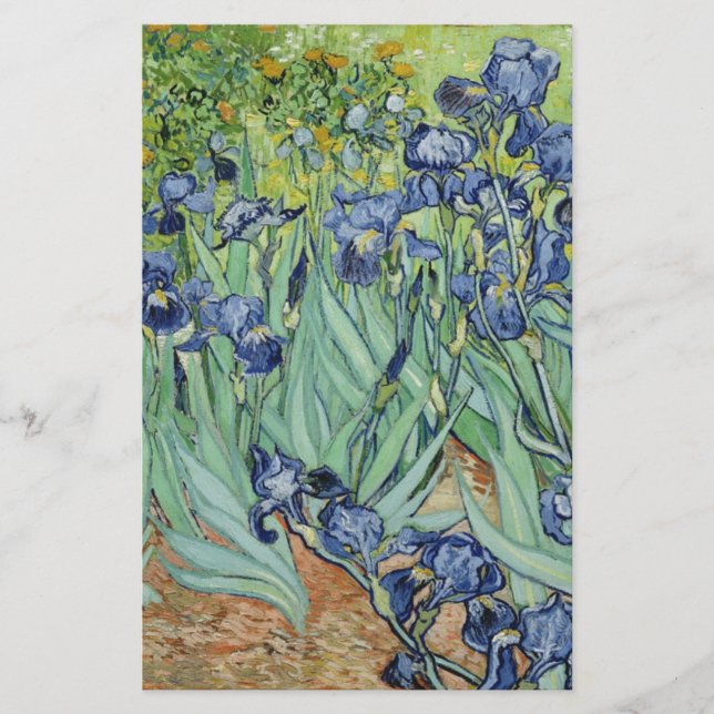 Papelaria De Van Gogh vida ainda: Vaso com íris (Frente)