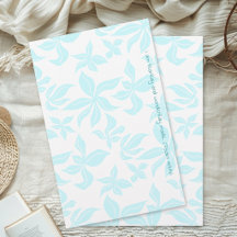 Papelaria de Verso Ilustrada à Mão com Flores Azui