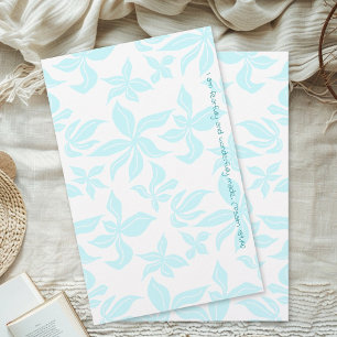 Papelaria de Verso Ilustrada à Mão com Flores Azui