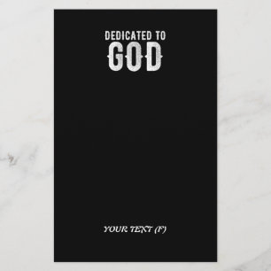 PAPELARIA DEDICADO A DEUS TEXTO BRANCO PERSONALIZÁVEL LEGAL