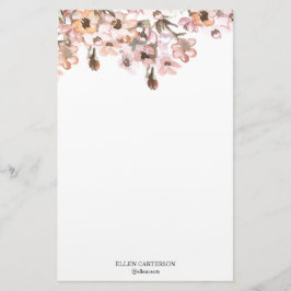 Papelaria Delicate Garden Floral Monogram Stationery Paper
