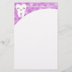Papelaria Dente Cento - Papel de Carta Personalizado Roxo