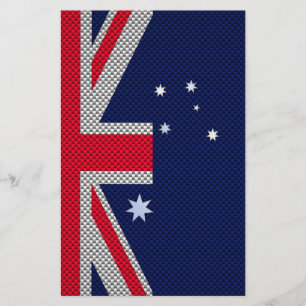 Papelaria Desenho da Bandeira Australiana em Fibra de Carbon