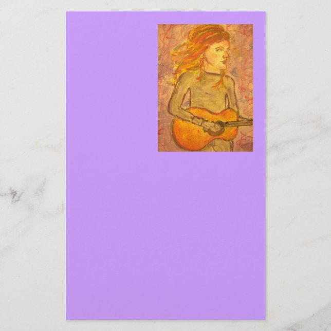 Papelaria desenho da guitarra acústica (Frente)