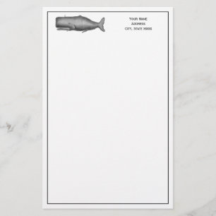 Papelaria Desenho de baleia do século XIX