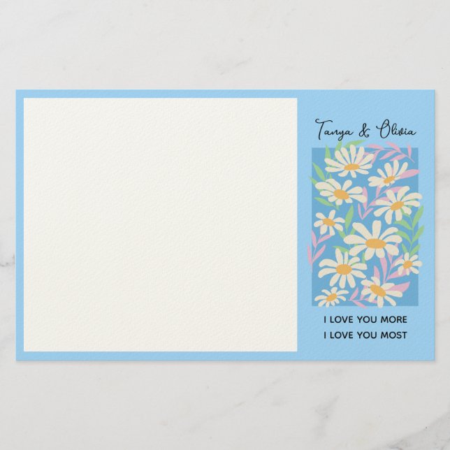 Papelaria desenho de composição de flores de margarida (Frente)