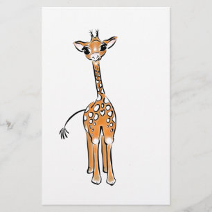 Papelaria Desenho girafa bonito, animais safari