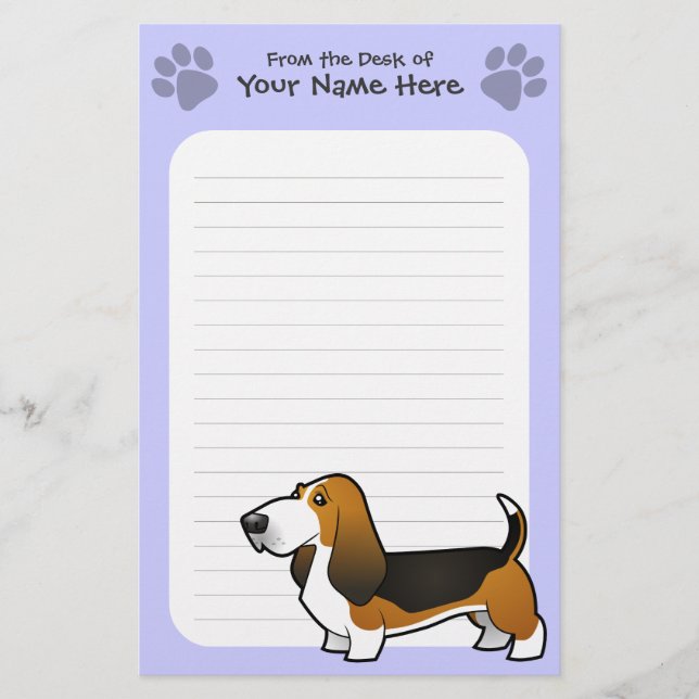 Papelaria Desenhos animados Basset Hound (Frente)