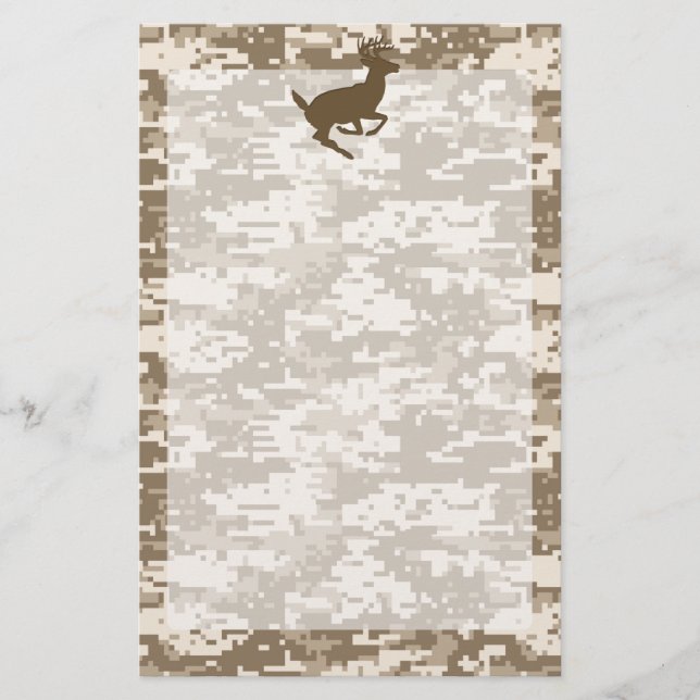 Papelaria Desert Digital Camouflage Deer Camo Patterno (Frente)