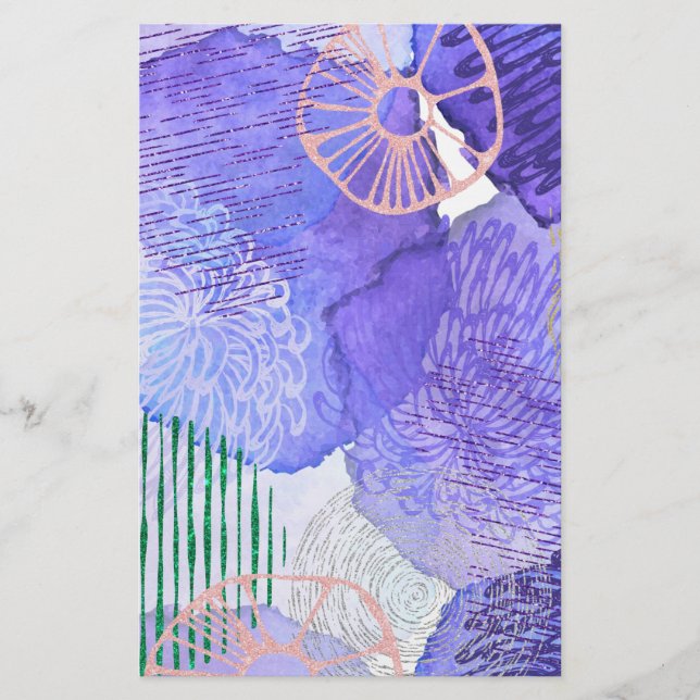 Papelaria Design Abstrato Roxo (Frente)