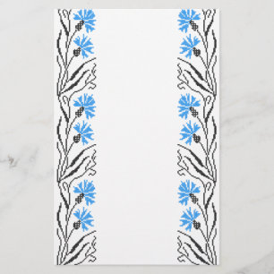 Papelaria Design azul do ponto de cruz do Cornflower