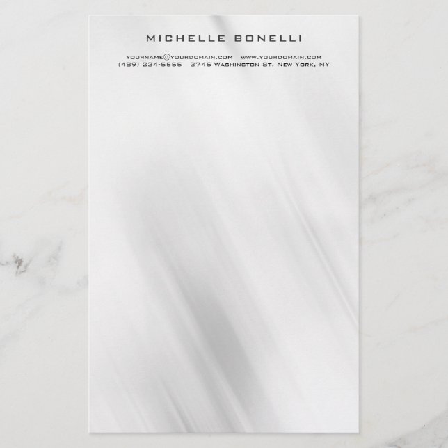 Papelaria Design Cinza Profissional Minimalista Moderno (Frente)