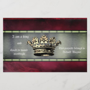 Papelaria Design da Coroa Regal para o Indivíduo Controlado