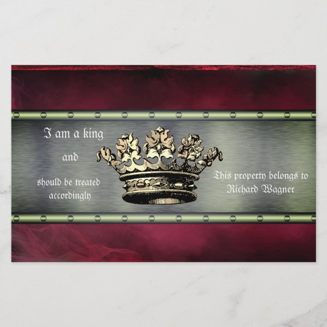 Papelaria Design da Coroa Regal para o Indivíduo Controlador (Frente)