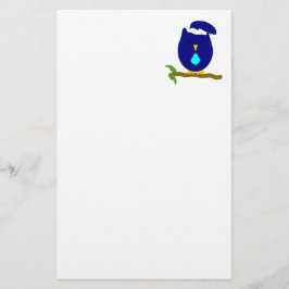 Papelaria Design da Coruja Noturna Azul