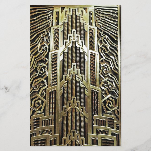 Papelaria Design de arte metálica, vintage, elegante, chic, (Frente)