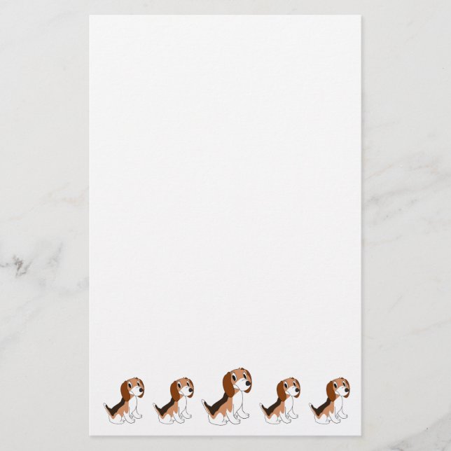Papelaria Design de Cachorro Beagle (Frente)
