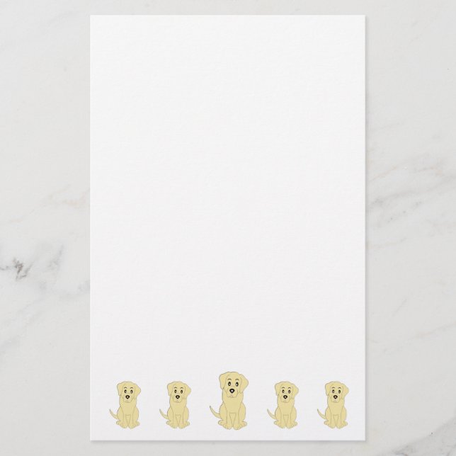 Papelaria Design de cachorro Labrador amarelo (Frente)
