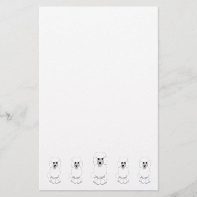 Papelaria Design de Cachorro Poodle (Frente)