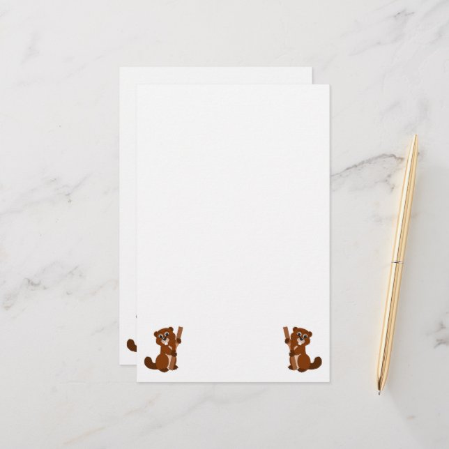 Papelaria Design de castor (Frente/Verso In Situ)