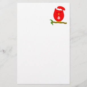 Papelaria Design de Coruja Noturna Vermelha