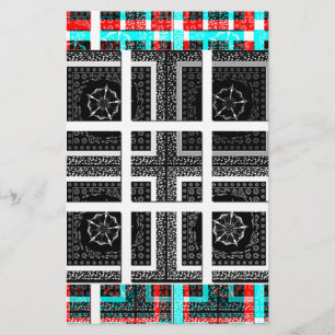 Papelaria Design de Gráficos Preto, Branco e Vermelho com Ve