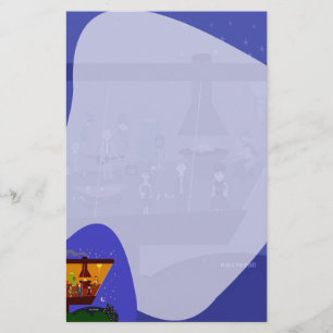 Papelaria Design de Jato Conjunto de Artes do Partido Retro