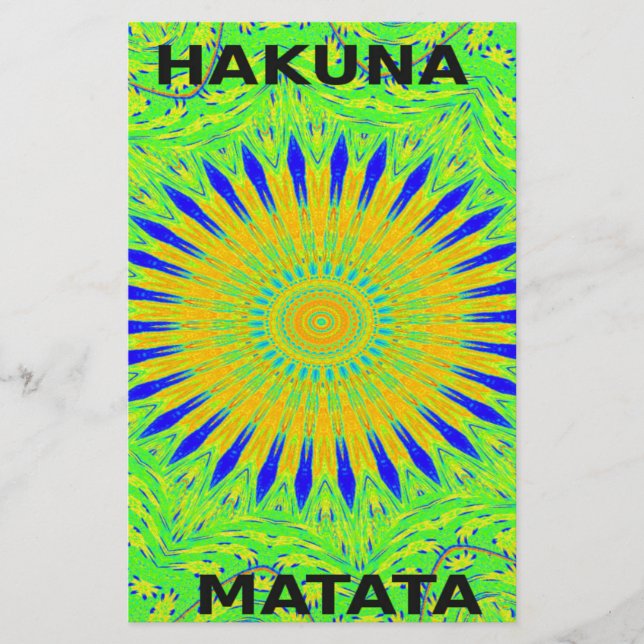 Papelaria Design de Motif Africano em Impressão de Arte Verd (Frente)