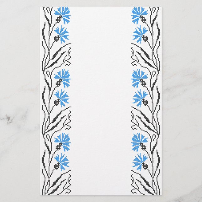 Papelaria Design de ponto transversal de Cornflower azul (Frente)