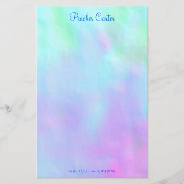 Papelaria Design digital azul e rosa (Frente)