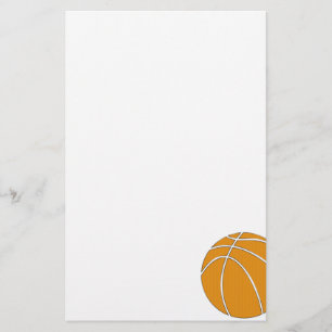 Papelaria Design do basquetebol em alaranjado e cinzento