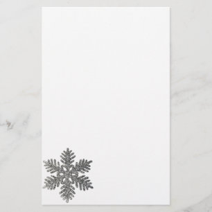 Papelaria Design do Floco de Neve de Prata Natal no Natal
