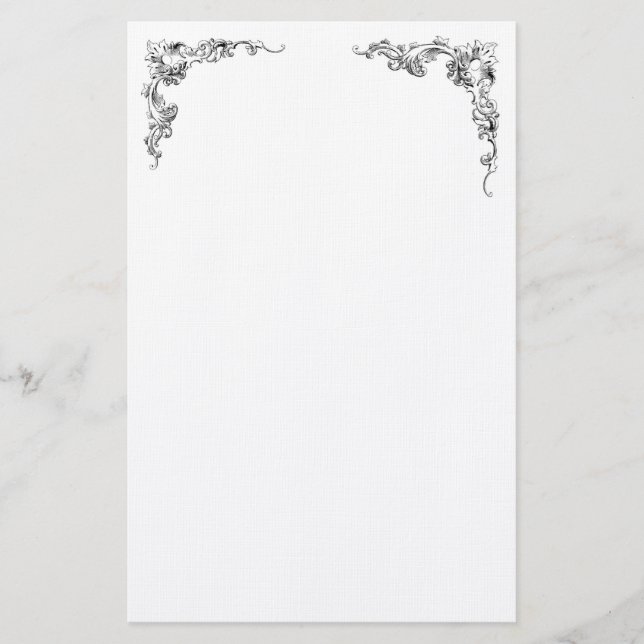 Papelaria Design do Flourish do canto direito e esquerdo (Frente)