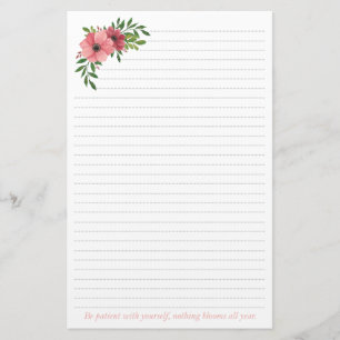 Papelaria Design floral cor-de-rosa da aguarela