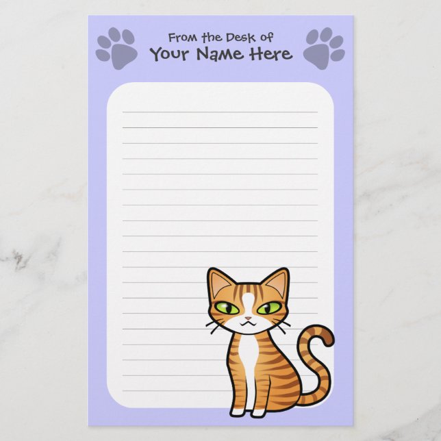 Papelaria Design Seu Próprio Gato De Cartum (Frente)