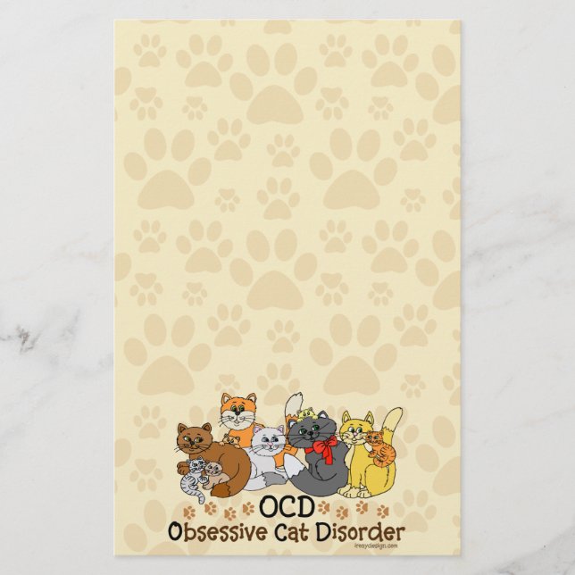 Papelaria Desordem obsessiva do gato de OCD (Frente)