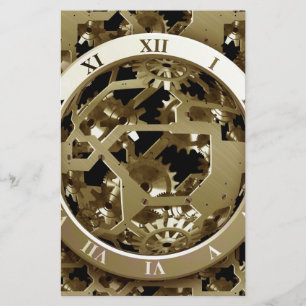 Papelaria Destino de Arte Digital Design do Gears Clock Offi