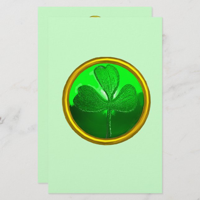 Papelaria Detalhe de Shamrock do CORAÇÃO CELTICA DE SAINT PA (Frente/Verso)