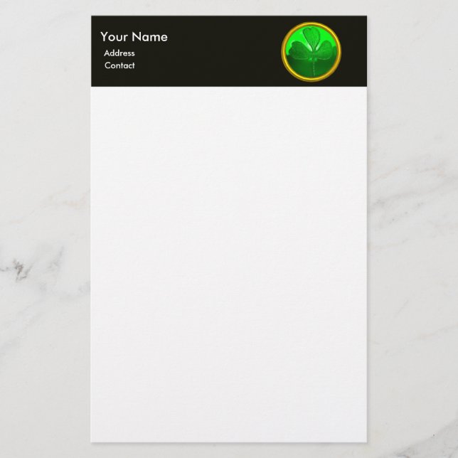 Papelaria Detalhe de Shamrock do CORAÇÃO CELTICA DE SAINT PA (Frente)