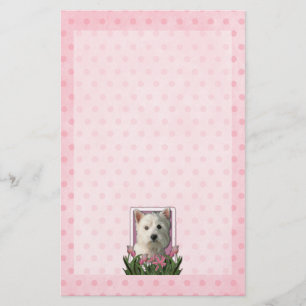 Papelaria Dia das mães - tulipas cor-de-rosa - Westie