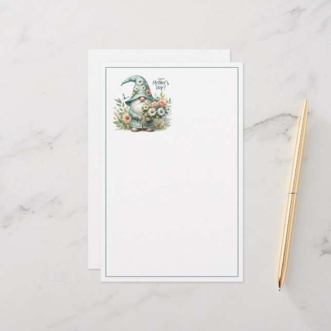 Papelaria Dia de as mães mágico: Gnomo Whimsical Delight (Frente/Verso In Situ)