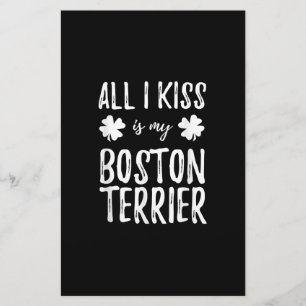 Papelaria Dia de São Patrício Boston Terrier Dog Mãe Engr