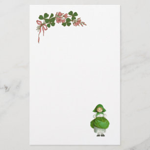 PAPELARIA DIA DE SÃO PATRÍCIO - GAROTA IRLANDESA E SHAMROCKS